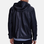 Hooded Leather Jacket // Nappa Black (S)