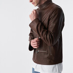 Genuine Leather Motorcycle Jacket // Antique Tan (S)