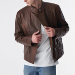 Genuine Leather Motorcycle Jacket // Antique Tan (S)