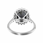 18K White Gold Diamond + Gray Spinel Ring // Ring Size: 7 // New