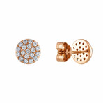 18K Rose Gold Diamond Medium Cluster Earrings // New