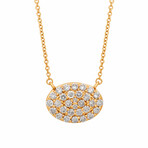 Tresorra // 18K Yellow Gold Oval Cluster Diamond Necklace // 18" // New