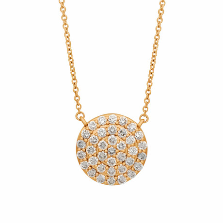 Tresorra // 18K Yellow Gold Large Cluster Diamond Necklace // 18" // New