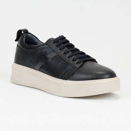 Matthew Leather Men Shoes // Black + White (Euro: 39)