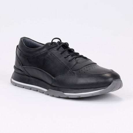 Riley Leather Men Shoes // Black + Gray (Euro: 39)