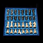 Hand-Carved Onyx Chess Set With Velvet Case // Ver. 3