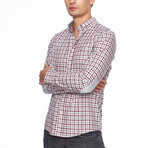 Alex Button Up Shirt // Red + Gray (M)