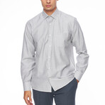 Zach Striped Button Up Shirt // Black + White (L)