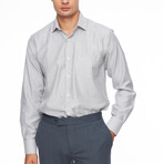 Zach Striped Button Up Shirt // Black + White (XL)