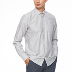 Zach Striped Button Up Shirt // Black + White (L)