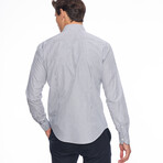 Angel Striped Button Up Shirt // Blue + White (XL)