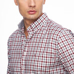 Alex Button Up Shirt // Red + Gray (M)
