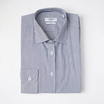 Angel Striped Button Up Shirt // Blue + White (M)