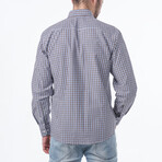 Israel Button Up Shirt // Blue + Brown (S)