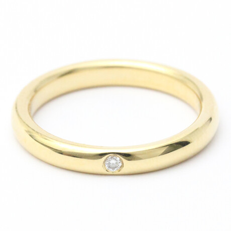 Tiffany & Co. // 18k Yellow Gold Stacking Band Ring With Diamond // Ring Size: 6 // Store Display