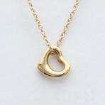 Tiffany & Co. // 18k Roe Gold Open Heart Necklace // 15.94" // Store Display