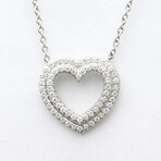 Tiffany & Co. // Platinum Metro Heart Necklace With Diamond // 16.33" // Store Display