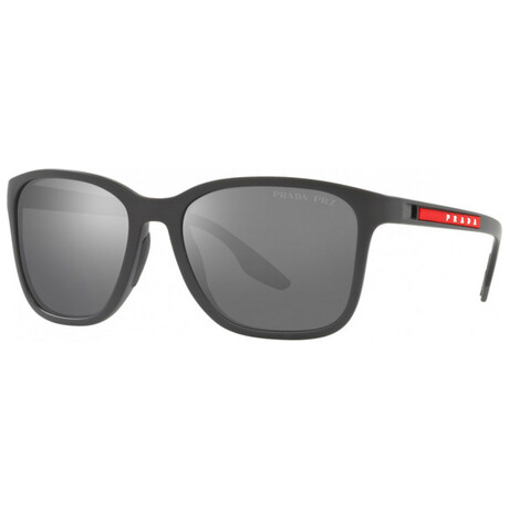 Men's Linea Rossa PS-02WS-UFK07H Sunglasses // Gray Rubber + Polar Dark Gray Mirror Silver