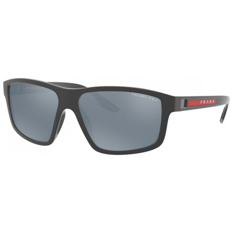 Men's Linea Rossa PS-02XS-UFK07H Sunglasses // Gray Rubber + Polar Dark Gray Mirror Silver
