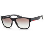 Men's Linea Rossa PS03QS-DG00A7-57 Sunglasses // Black Rubber + Gray Gradient