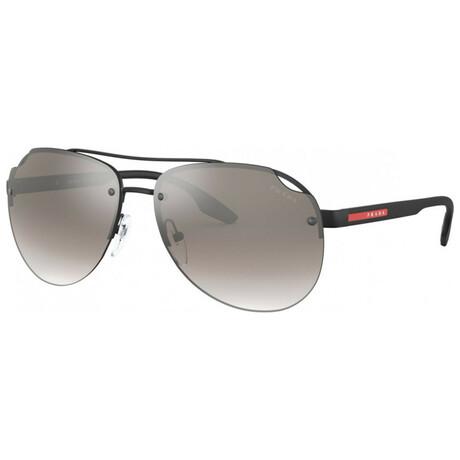 Men's Linea Rossa PS-52VS-1BO5O0 Sunglasses // Matte Black + Gradient Gray Mirror Silver