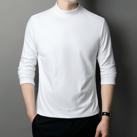 Mock Neck Sweater // White (M)