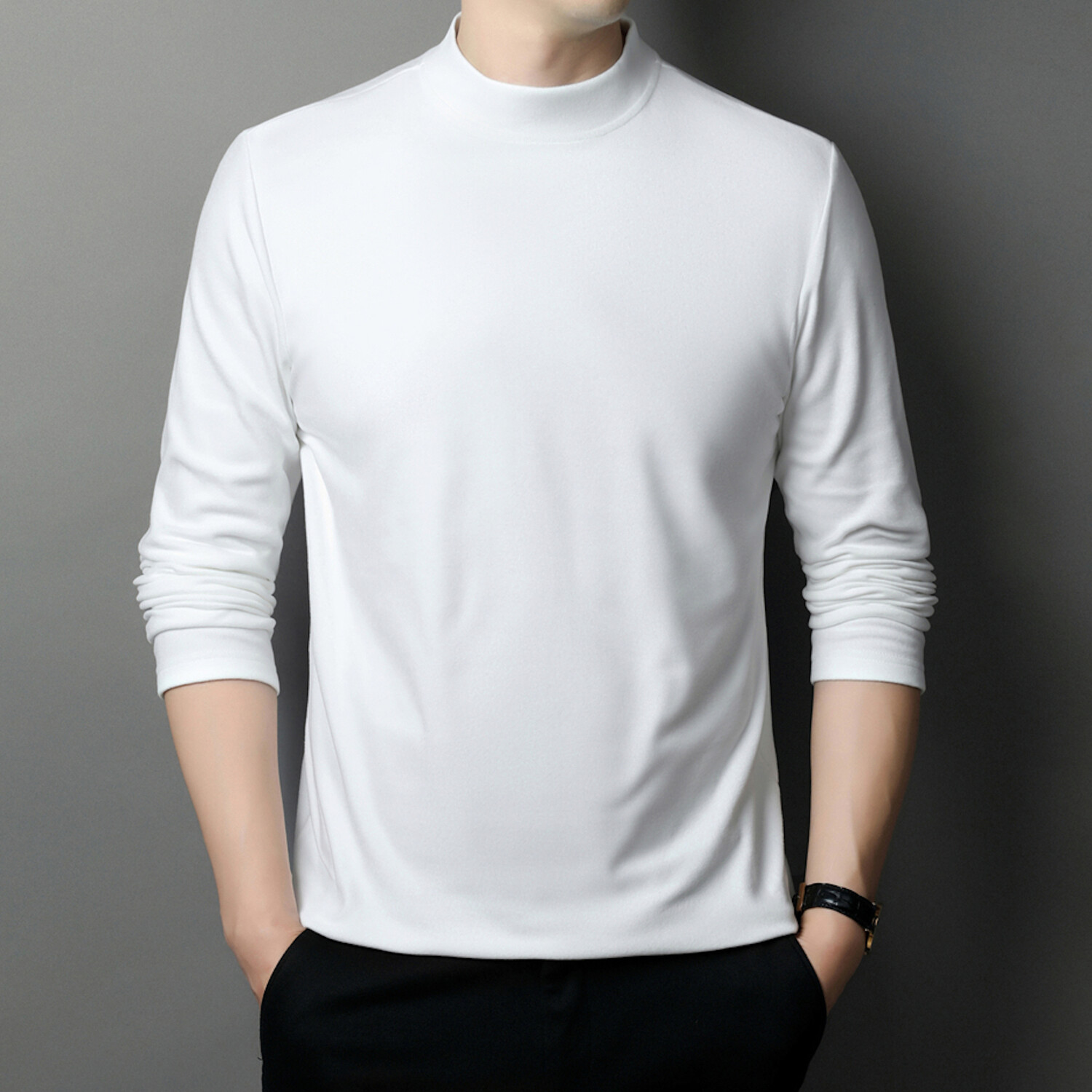 Mock-Neck Sweater // White (XL) - Celino PERMANENT STORE - Touch of Modern