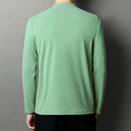 Mock-Neck Sweater // Green (M)