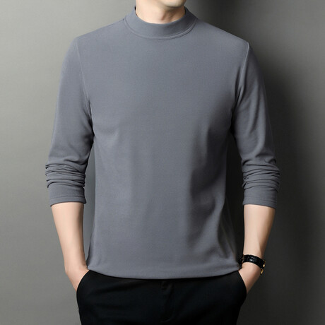 Mock-Neck Sweater // Gray (M)