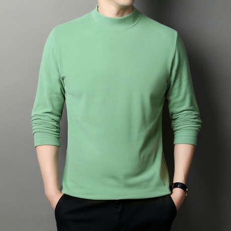 Mock Neck Sweater // Green (M)