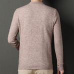 Cable Knit Mock Neck Sweater // Beige (M)