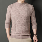 Cable Knit O-Neck Sweater // Beige (M)