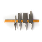 Magnetic Teak Wood Knife Rack // Large