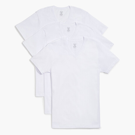 Essential Cotton V-Neck T-Shirt 3-Pack // White (S)