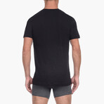 Essential Cotton V-Neck T-Shirt 3-Pack // Black (S)
