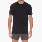 Essential Cotton Crewneck T-Shirt 3-Pack // Black (S)