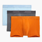 Essential Cotton No-Show Trunk 3-Pack // Stringray + Hawaiian Sunset + Bluebell (S)