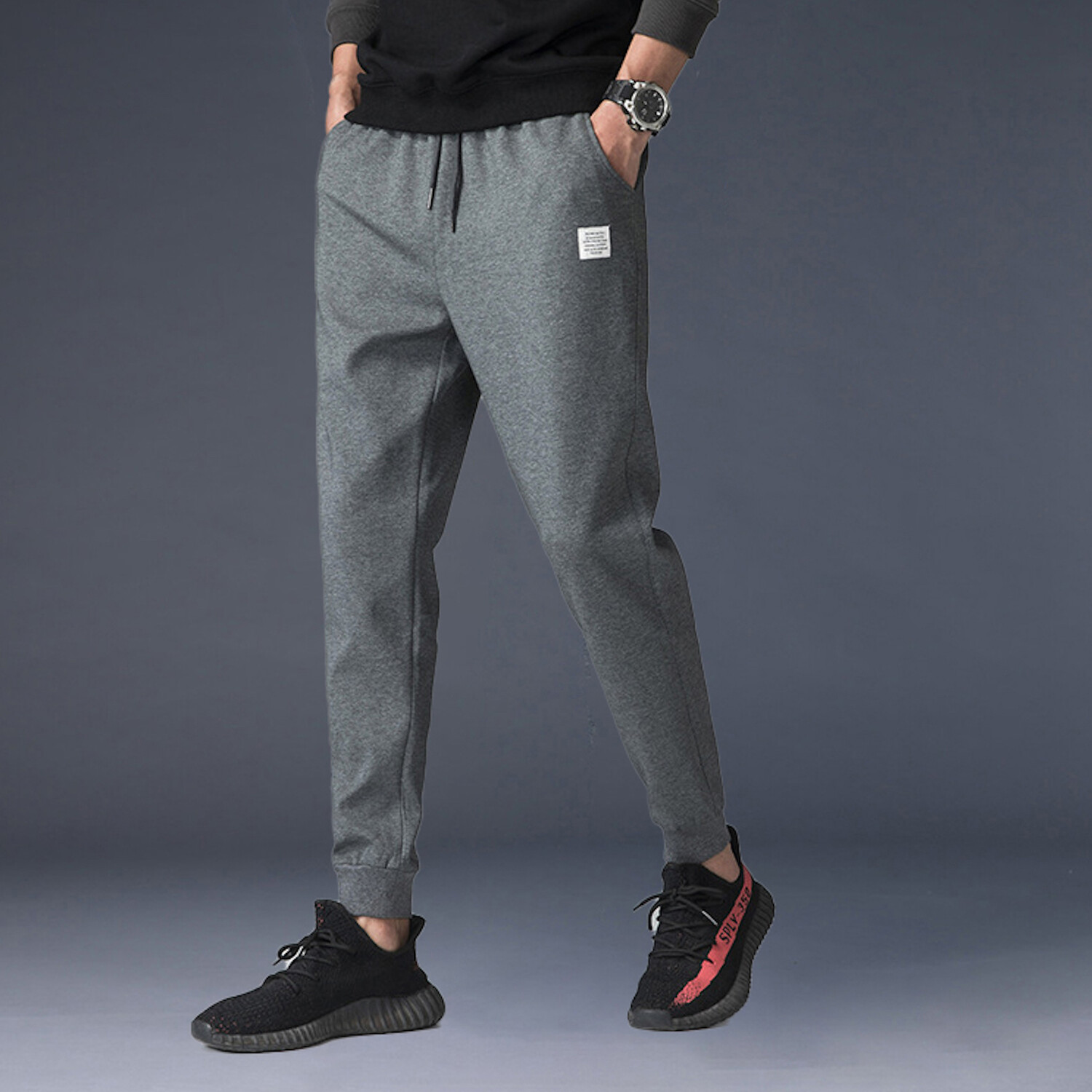 The Jogger // Ribbed Cuff + Sporty Fit // Dark Gray (4XL) - Amedeo ...