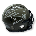 Tedy Bruschi // New England Patriots // Autographed Salute To Service Mini Helmet