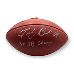 Tedy Bruschi // New England Patriots // Autographed Metallic Duke Football + Inscription
