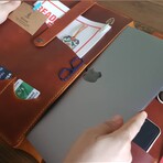 Macbook + Ipad Organizer // Camel (Macbook 12")