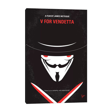 V For Vendetta Minimal Movie Poster by Chungkong (26"H x 18"W x 0.75"D)