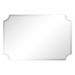 Frameless Rectangular Scalloped Beveled Wall Mirror (24"L x 36W" x 0.4"H)
