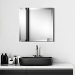 Frameless Beveled Prism Square Wall Mirror