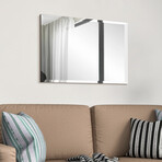 Frameless Beveled Prism Rectangular Wall Mirror (20"L x 30"W x 0.4"H)