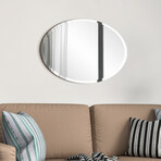 Frameless Beveled Oval Wall Mirror