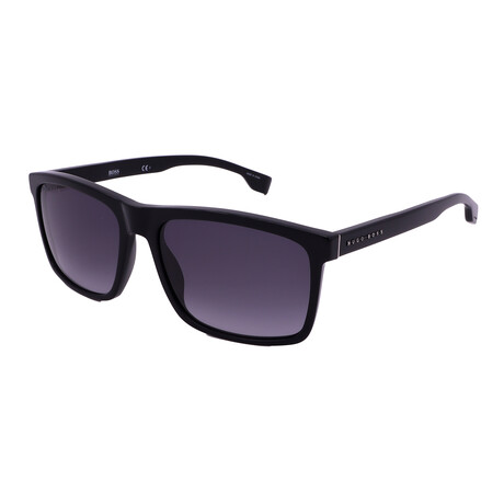 Hugo Boss // Men's Boss1094/S 0807 Square Sunglasses // Black  + Dark Gray