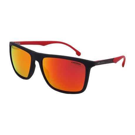Carrera // Men's 8032/S 003 Sunglasses // Matte Black + Red Mirror