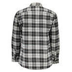 Plaid Button-Up Shirt // Black + White (3XL)