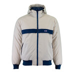 Men's Primaloft Hooded Jacket // Stone + Navy (M)